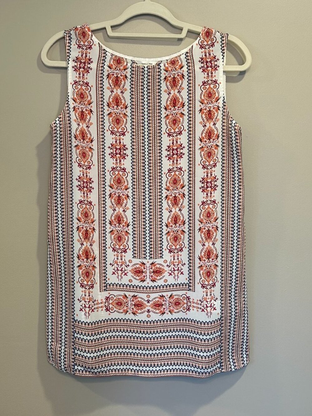 Sophie Max Boho Geometric Print Sleeveless Boho Style Tank  Relaxed Breezy